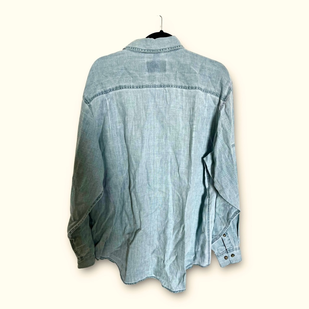 The Territory Ahead Linen Denim Shirt Men's 2XL Long Sleeve NO SZ TAG READ PLS!✅ - Picture 4 of 7